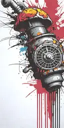 sophisticated mushroom explosives ticking time bomb grenade  tattoo design idea