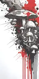 sophisticated mushroom explosives ticking time bomb  tattoo design idea