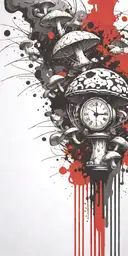 sophisticated mushroom explosives ticking time bomb  tattoo design idea