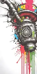 inconspicuous ticking time bomb mushroom grenade  tattoo design idea