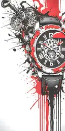 inconspicuous hippy shroom grenade wrist watch tattoo design idea