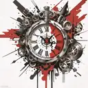 clock operated time bomb  tattoo design idea