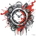 clock operated time bomb  tattoo design idea