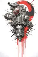  Grenade and mushroom time bomb together  tattoo design idea