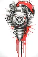  Grenade and mushroom time bomb together  tattoo design idea