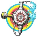 wired explosive bomb plastic explosive with detonator with wires and timer and numbers tattoo design idea