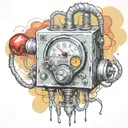  wired explosive bomb with wires and timer melting ice cube tattoo design idea
