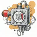  wired explosive bomb with wires and timer melting ice cube tattoo design idea