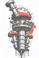 mushroom grenade mixed together tattoo design idea