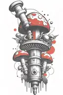 mushroom grenade mixed together tattoo design idea
