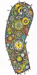 inconspicuous trippy ticking time bomb explosion  tattoo design idea