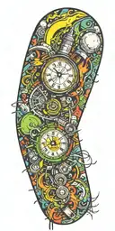 inconspicuous trippy ticking time bomb explosion  tattoo design idea