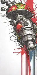 inconspicuous ticking time bomb mushroom grenade  tattoo design idea