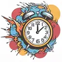 scary old school alarm clock bomb exploding tattoo design idea