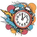 scary old school alarm clock bomb exploding tattoo design idea