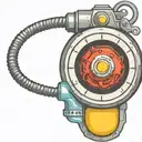 mushroom grenade wired explosive device or bomb and timer running tattoo design idea