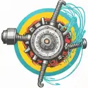 wired explosive bomb plastic explosive with detonator with wires and timer and numbers tattoo design idea