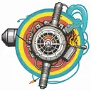 wired explosive bomb plastic explosive with detonator with wires and timer and numbers tattoo design idea