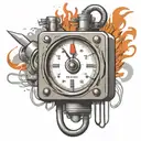 TNT, c4 wired explosive device with wires and timer  tattoo design idea
