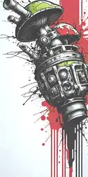 inconspicuous ticking time bomb mushroom grenade  tattoo design idea