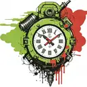 green wired explosive device with wires and timer time running grenade tattoo design idea