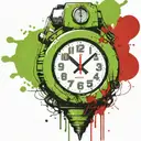 green wired explosive device with wires and timer time running grenade tattoo design idea