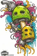 mushroom grenade boomers tattoo design idea