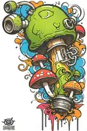 mushroom grenade boomers tattoo design idea