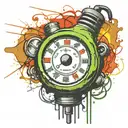 wired explosive device with wires and timer time running tattoo design idea