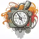  wired explosive device with wires and timer time running tattoo design idea