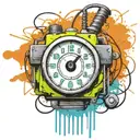  wired explosive device with wires and timer time running tattoo design idea