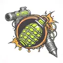 Grenade tattoo design idea