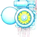 mushroom grenade wired explosive device or bomb and timer running tattoo design idea