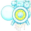 mushroom grenade wired explosive device or bomb and timer running tattoo design idea