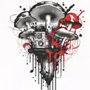 mushroom time bomb tattoo design idea