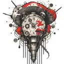 mushroom time bomb tattoo design idea