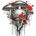 mushroom time bomb tattoo design idea
