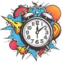 old school alarm clock bomb exploding tattoo design idea