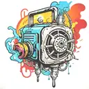  wired explosive bomb with wires and timer melting ice cube tattoo design idea