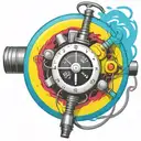 wired explosive bomb plastic explosive with detonator with wires and timer and numbers tattoo design idea