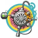 wired explosive bomb plastic explosive with detonator with wires and timer and numbers tattoo design idea