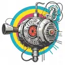  wired explosive bomb with wires and timer and numbers tattoo design idea