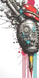 sophisticated mushroom explosives ticking time bomb grenade  tattoo design idea