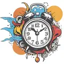 old school alarm clock bomb exploding tattoo design idea