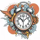 old school alarm clock bomb exploding tattoo design idea