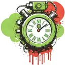 green wired explosive device or bomb and timer running grenade tattoo design idea