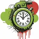 green wired explosive device or bomb and timer running grenade tattoo design idea