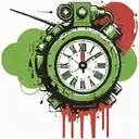 green wired explosive device or bomb and timer running grenade tattoo design idea