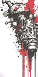 sophisticated mushroom explosives ticking time bomb grenade  tattoo design idea