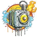  wired explosive bomb with wires and timer melting ice cube tattoo design idea